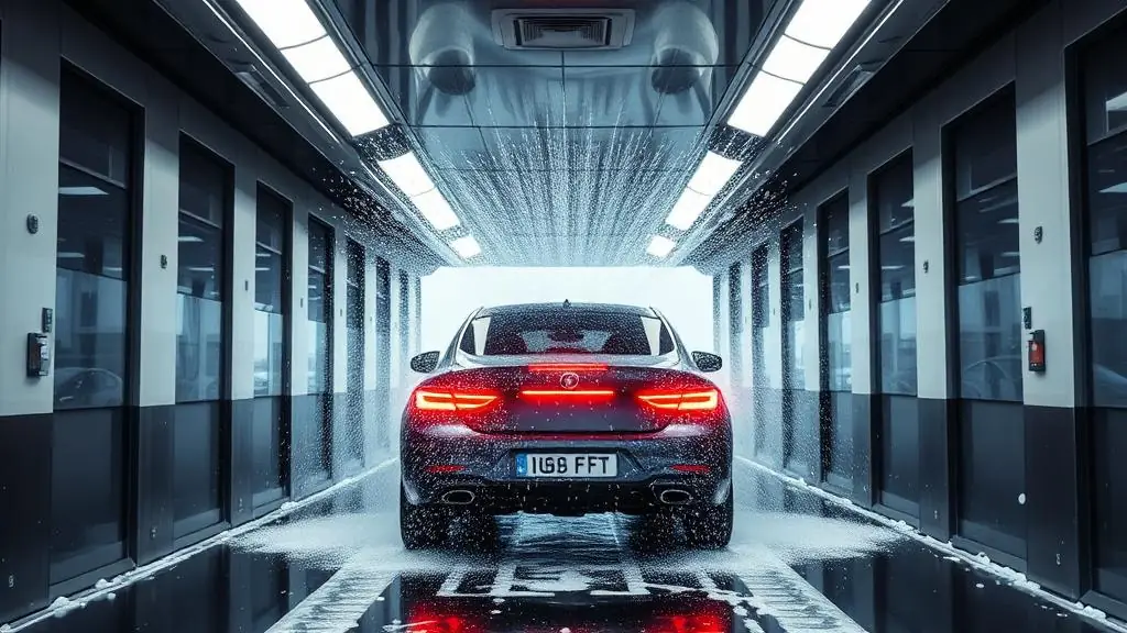 Modern car wash tunnel