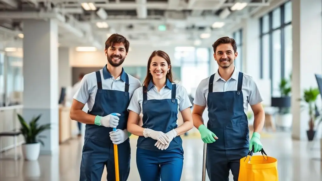 Professional cleaning team
