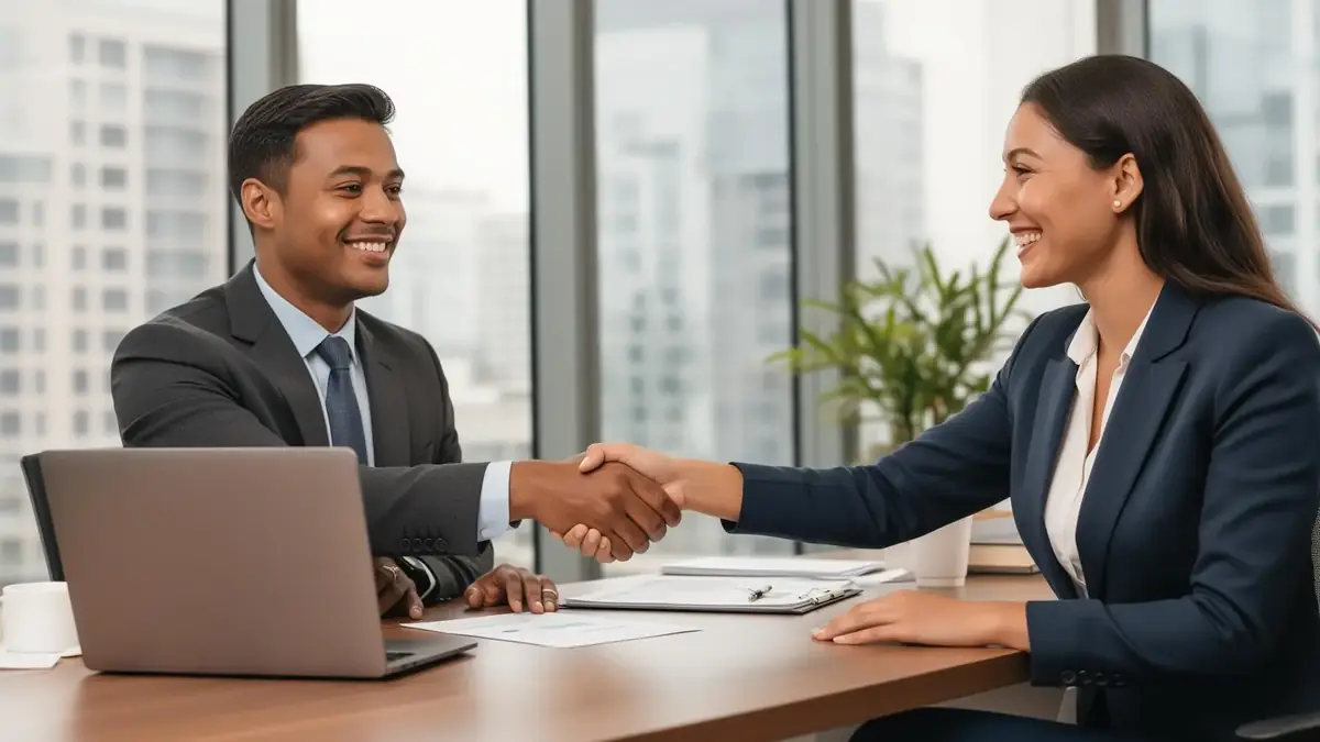 Insurance agent meeting with client