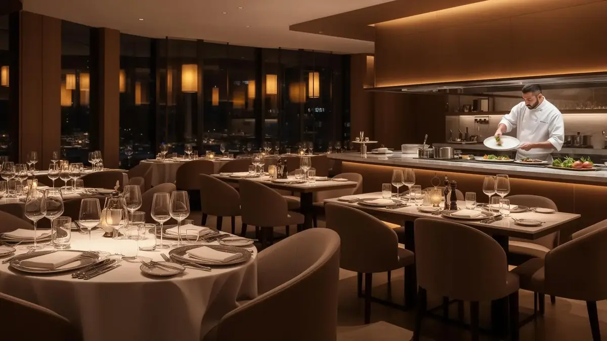 Upscale restaurant interior
