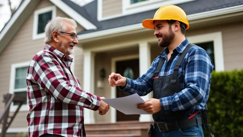 Happy roofing customer