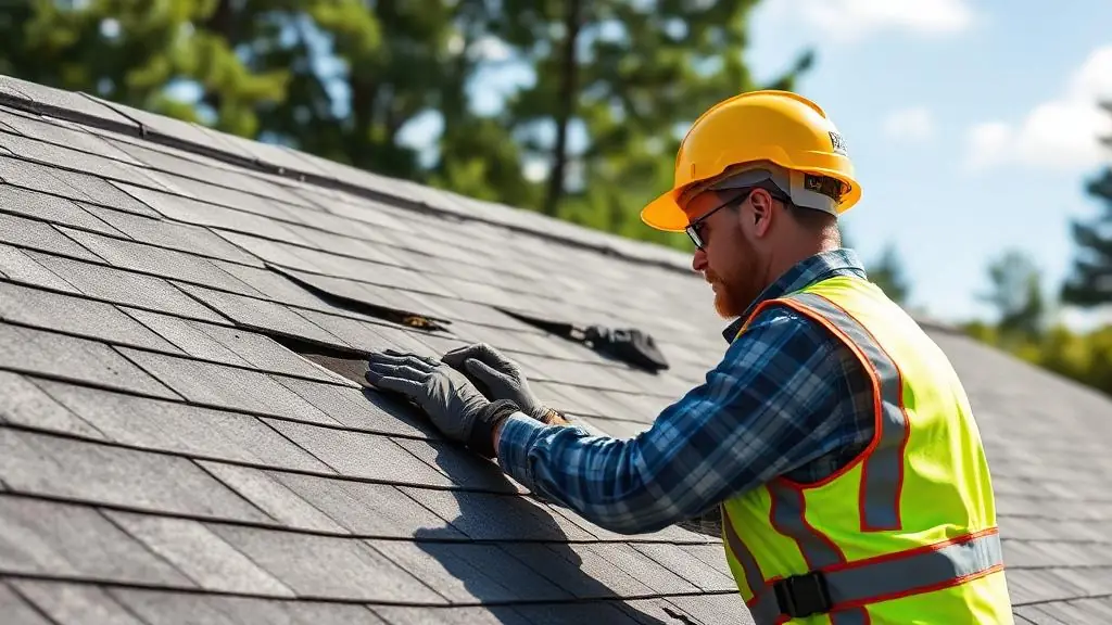 Roofing inspection in progress